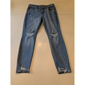 Lucky Brand Ava Mid Rise Skinny Jeans Distressed Ripped Ankle‎ Size 8/29